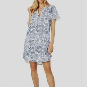 Bobi STRAIGHT DRESS Blue BoHo  100% Cotton Gauze, XS NWT